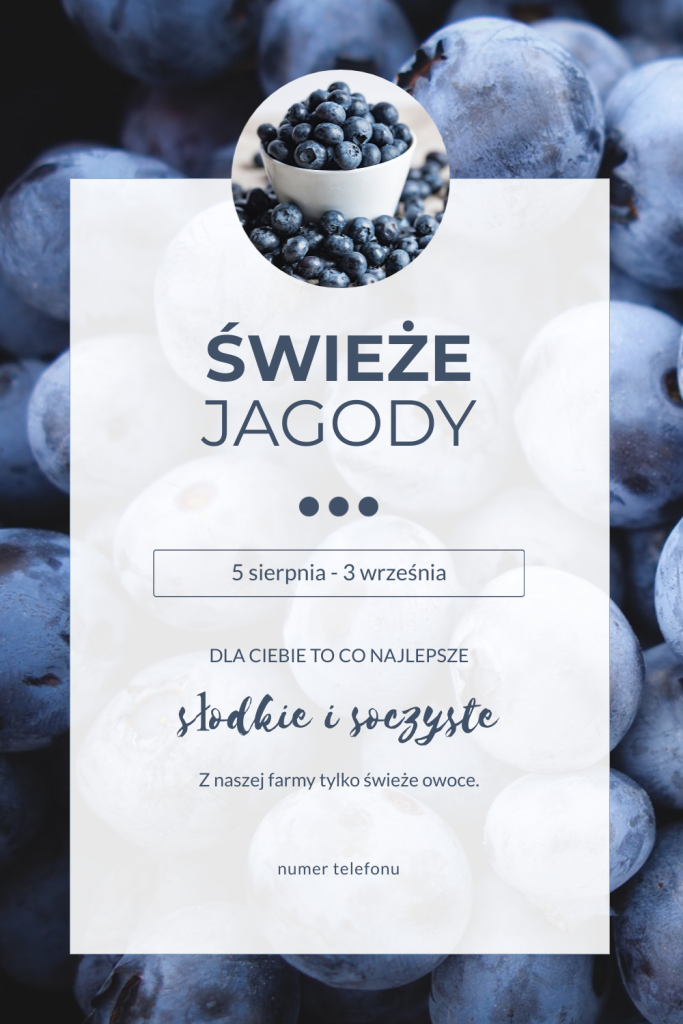 Post na Pinterest - świeże jagody