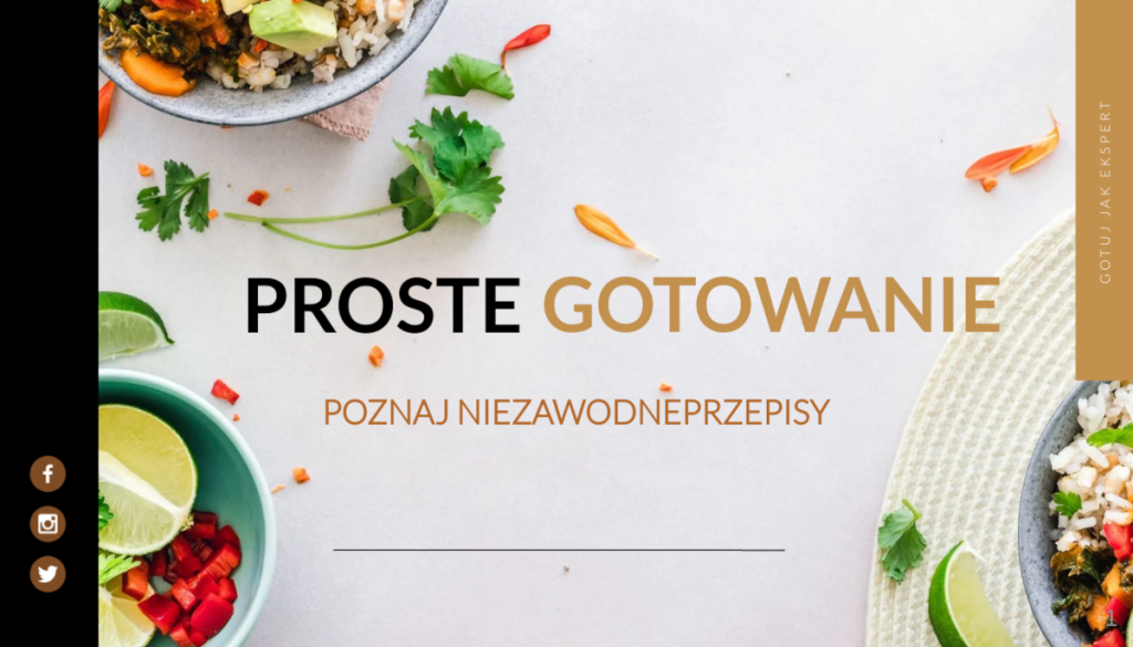 Projekty graficzne - strona o gotowaniu