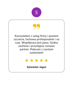 Opinia klienta Sylwestra Jaguś o współpracy z Netkreacje - profesjonalizm i zaufanie.