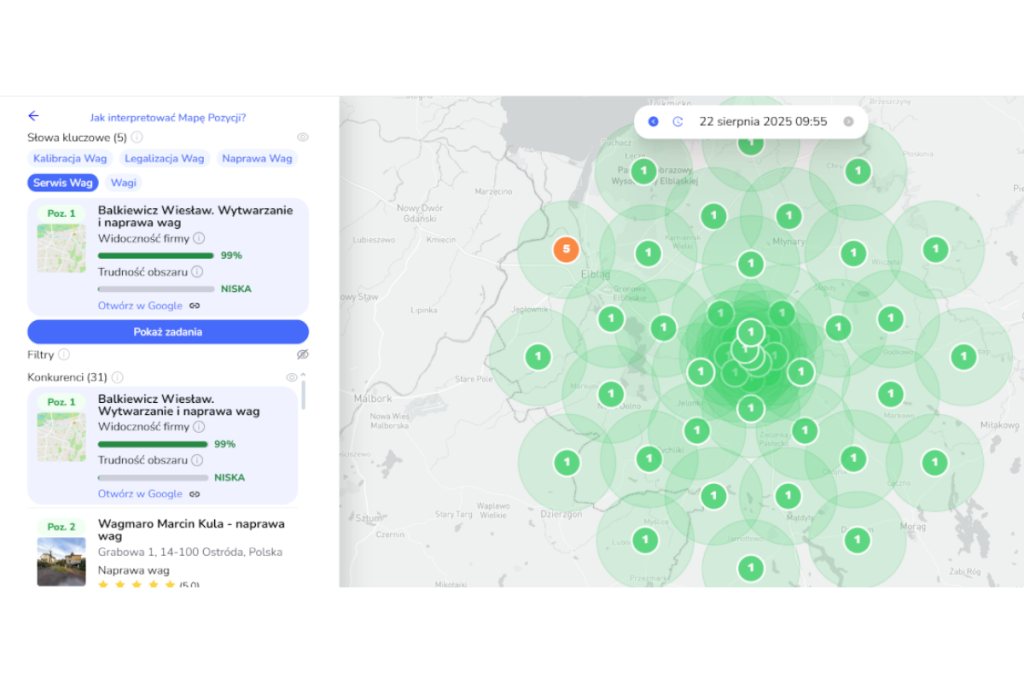 Pozycjonowanie wizytówki Google - serwis wag
