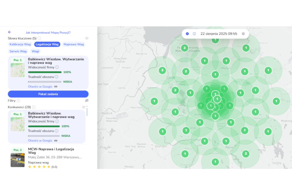 Pozycjonowanie wizytówki Google - legalizacja wag